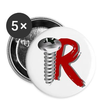 Schrauber Mechaniker - Buttons klein 25 mm (5er Pack) - Weiß - Vorne