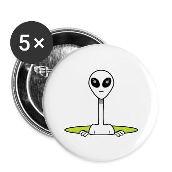 Alien from outer space - Buttons small 1''/25 mm (5-pack) - white - Front