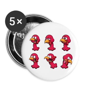 Türkei Gesichter - Buttons klein 25 mm (5er Pack) - Weiß - Vorne