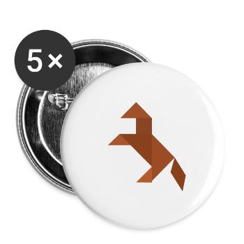 Pferd - Tangram - Buttons klein 25 mm (5er Pack) - Weiß - Vorne