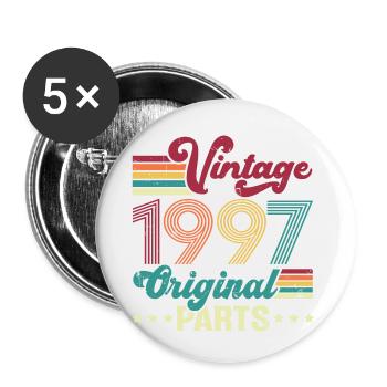 Jahrgang 1997 Original, Geburtstagsgeschenk - Buttons klein 25 mm (5er Pack) - Weiß - Vorne