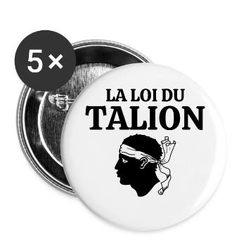 Corse, j'aime la Corse, je suis Corse - Lot de 5 petits badges (25 mm) - blanc - Devant