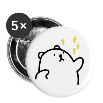 Bär Teddy süß doodle kuscheln Sterne cool - Buttons klein 25 mm (5er Pack) - Weiß - Vorne