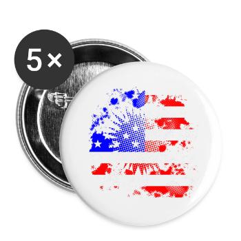 Demi-teinte Grunge USA drapeau Contexte - Lot de 5 petits badges (25 mm) - blanc - Devant
