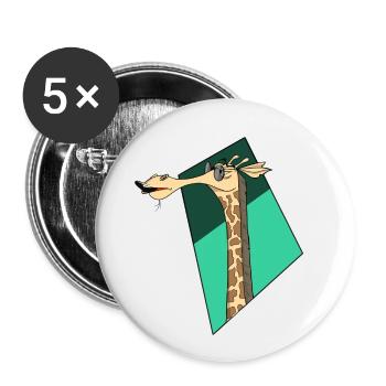 Coole Giraffe mit Sonnenbrille - Buttons klein 25 mm (5er Pack) - Weiß - Vorne
