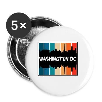 Washington Dc Washington Usa Skyline Silhouette Tr - Buttons klein 25 mm (5er Pack) - Weiß - Vorne