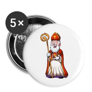 Saint Nicolas - Buttons small 1''/25 mm (5-pack) - white - Front