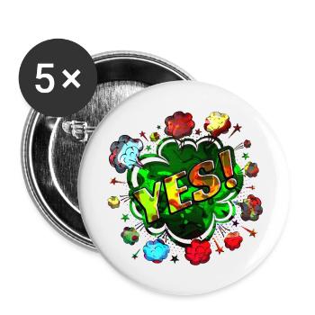 oui chante drôle pas de fille féminisme appliquer toujours - Lot de 5 petits badges (25 mm) - blanc - Devant