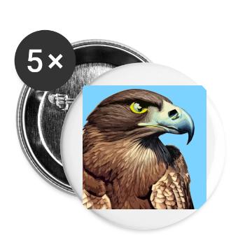 Eagle head illustration - Buttons small 1''/25 mm (5-pack) - white - Front