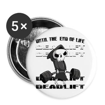 Deadlift PR T-Shirt - Buttons klein 25 mm (5er Pack) - Weiß - Vorne