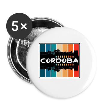 Cordoba Spain Skyline Silhouette Travel Souvenir - Buttons small 1''/25 mm (5-pack) - white - Front