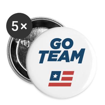Go team - Buttons small 1''/25 mm (5-pack) - white - Front