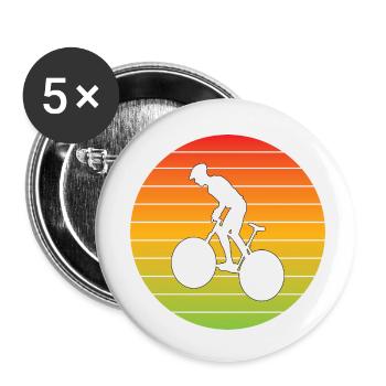Bike Mountain Bike Cycling Bike Tour Cycling - Buttons small 1''/25 mm (5-pack) - white - Front