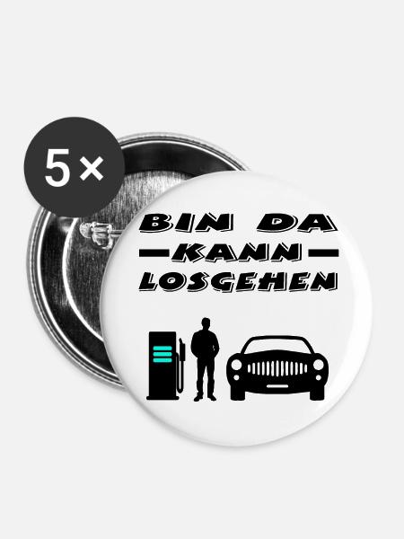 Auto - Buttons klein 25 mm (5er Pack) - Weiß