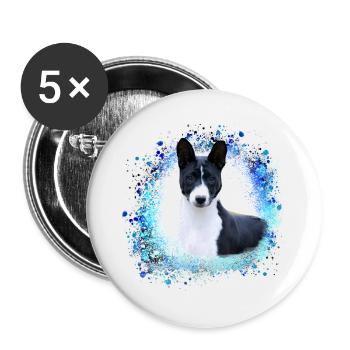 basenji,hund,graffiti,malerei - Buttons klein 25 mm (5er Pack) - Weiß - Vorne