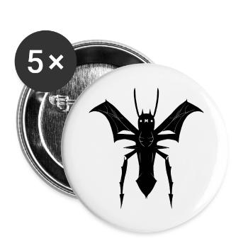 Fliegende Spinne - Buttons klein 25 mm (5er Pack) - Weiß - Vorne