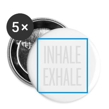Inspirez expirez Yoga citation - Lot de 5 petits badges (25 mm) - blanc - Devant