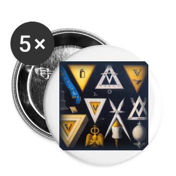 Freemason World - Buttons small 1''/25 mm (5-pack) - white - Front