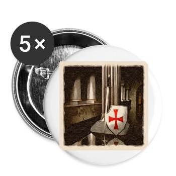 Knights Templar - Buttons small 1''/25 mm (5-pack) - white - Front