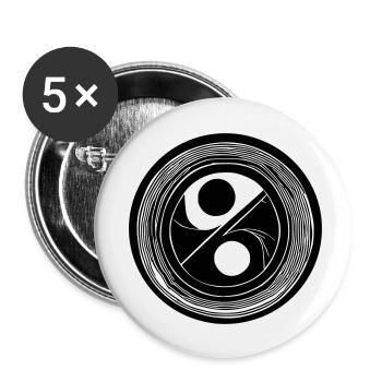 Yin Yang Signe Symbole Paix Bonheur Vecteur 15 - Lot de 5 petits badges (25 mm) - blanc - Devant