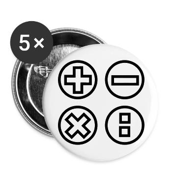 Logo mit vier Emblemen berechnen Schattenbild - Buttons klein 25 mm (5er Pack) - Weiß - Vorne