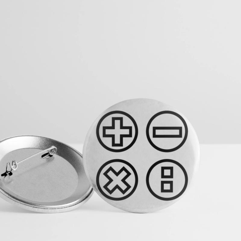 Calculate logo with four emblems shadow image Buttons small 1''/25 mm (5-pack)