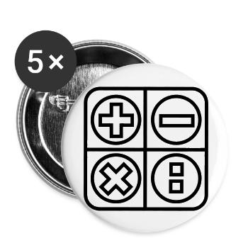Berechnen Sie das Schattenbild des Logo-Emblems - Buttons klein 25 mm (5er Pack) - Weiß - Vorne