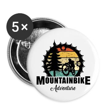 Mountain Bike - Buttons small 1''/25 mm (5-pack) - white - Front
