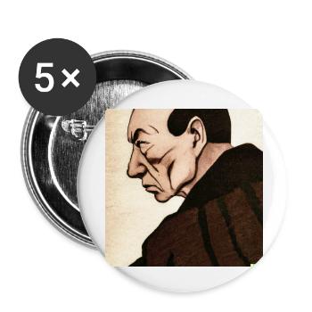 Portrait Erich Kästner Old Japanese Woodblock - Buttons klein 25 mm (5er Pack) - Weiß - Vorne