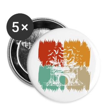 Drums DRUMMER DRUMMER - Buttons small 1''/25 mm (5-pack) - white - Front