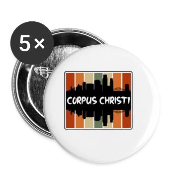 Corpus Christi Texas Usa Skyline Silhouette Travel - Buttons klein 25 mm (5er Pack) - Weiß - Vorne
