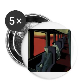 We all sit in the same train by Edward Hopper - Buttons klein 25 mm (5er Pack) - Weiß - Vorne