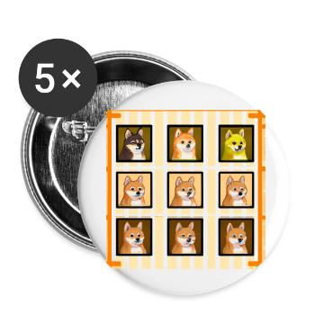 Haus der Shiba Inus - Buttons klein 25 mm (5er Pack) - Weiß - Vorne
