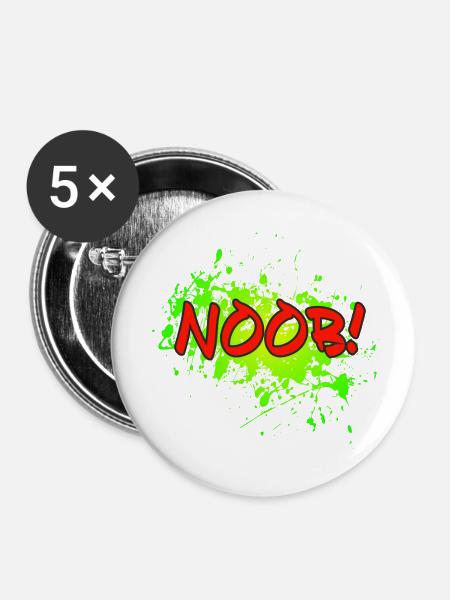 NOOB! - Buttons klein 25 mm (5er Pack) - Weiß