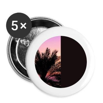 T-Shirt Urlaub Strand Palmen Ferien Sommer Sonne - Buttons klein 25 mm (5er Pack) - Weiß - Vorne