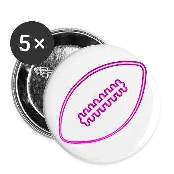 American Football Ball Flag Football Girls - Buttons small 1''/25 mm (5-pack) - white - Front