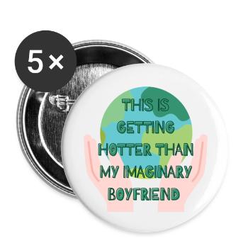 Stop global warming - Buttons small 1''/25 mm (5-pack) - white - Front