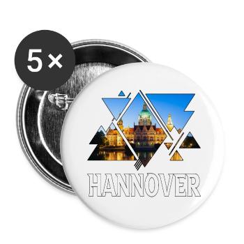 Hanovre Allemagne Ville Skyline Home Love - Lot de 5 petits badges (25 mm) - blanc - Devant
