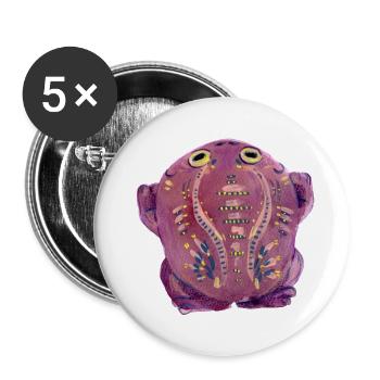 Purple Kröte - Buttons klein 25 mm (5er Pack) - Weiß - Vorne