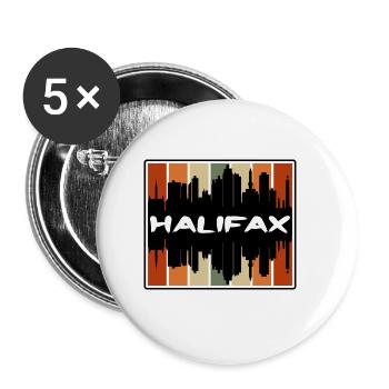 Halifax Canada Skyline Silhouette Travel Souvenir - Buttons small 1''/25 mm (5-pack) - white - Front