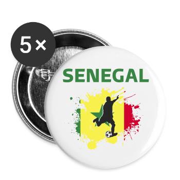 Senegal Fußball 2022 Senegalesischer Fußballfan - Buttons klein 25 mm (5er Pack) - Weiß - Vorne