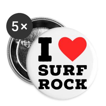 I love surf rock - Buttons small 1''/25 mm (5-pack) - white - Front