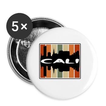 Cali Kolumbien Skyline Silhouette Reise Souvenir - Buttons klein 25 mm (5er Pack) - Weiß - Vorne