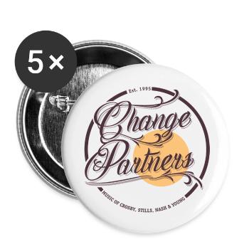 Change Partners - Buttons klein 25 mm (5er Pack) - Weiß - Vorne