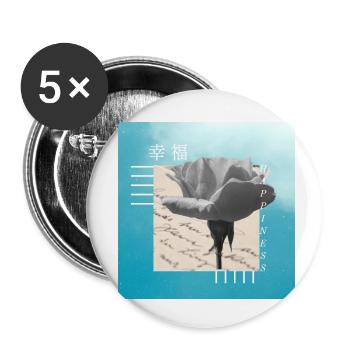 Japanisch - Buttons klein 25 mm (5er Pack) - Weiß - Vorne