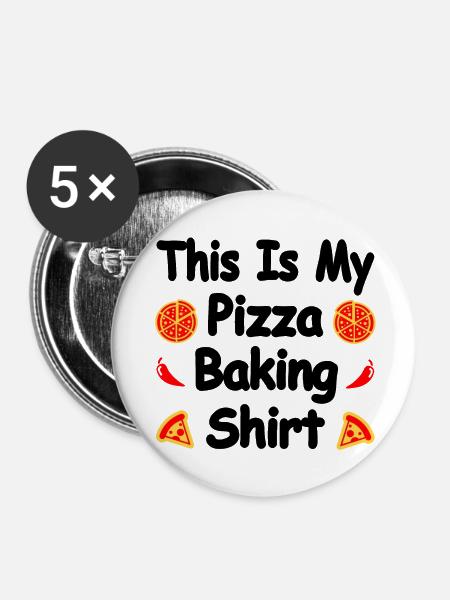 Pizza - Buttons klein 25 mm (5er Pack) - Weiß