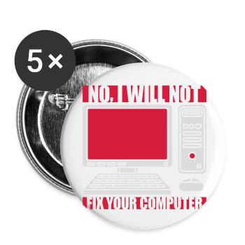 not fix your computer - Buttons small 1''/25 mm (5-pack) - white - Front