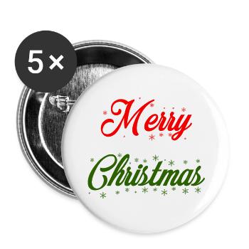 Frohe Weihnachten Feliz Navidad - Buttons klein 25 mm (5er Pack) - Weiß - Vorne