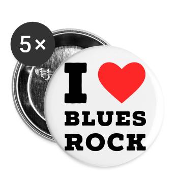 Ich liebe Blues Rock - Buttons klein 25 mm (5er Pack) - Weiß - Vorne