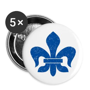 Fleur-de-lis / Lily - Buttons small 1''/25 mm (5-pack) - white - Front